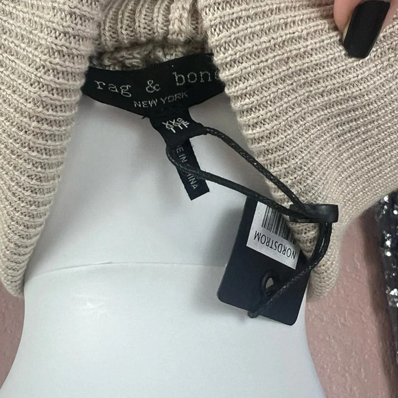 NWT Rag & Bone Ann Striped Turtleneck Sweater in Oatmeal Multi - Picture 13 of 13